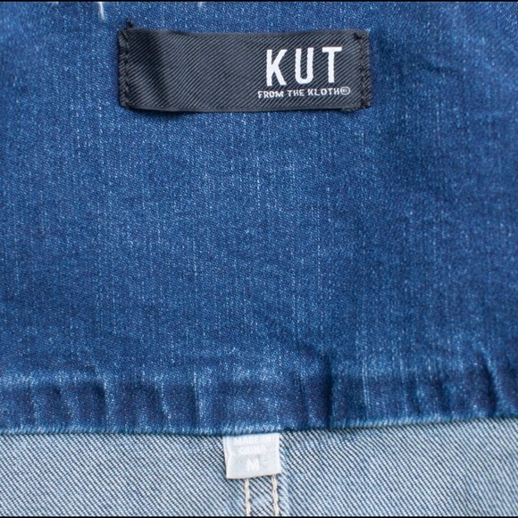 🥳HP🥳 KUT From The Kloth Faux Shearling Trim Denim Jacket - Picture 5 of 7